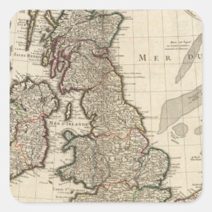Pegatina Cuadrada Inglaterra, Escocia, Europa