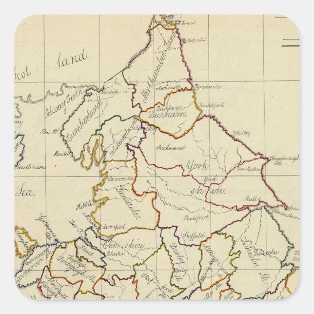 Pegatina Cuadrada Inglaterra, Gales 4 (Anverso)