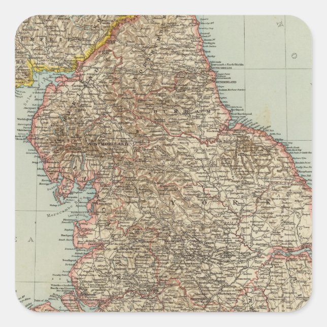 Pegatina Cuadrada Inglaterra, Gales N (Anverso)