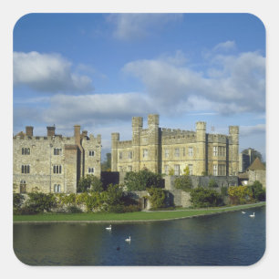 Pegatina Cuadrada Inglaterra, Kent, Castillo de Leeds