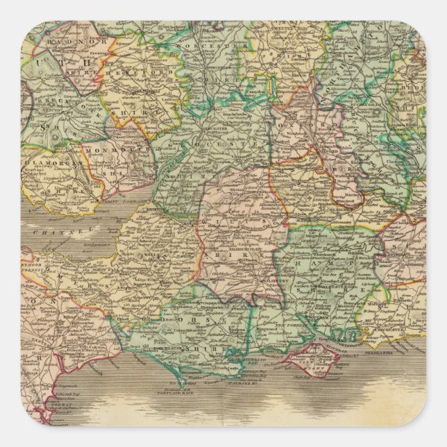 Pegatina Cuadrada Inglaterra, sur (Anverso)