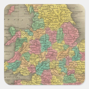 Pegatina Cuadrada Inglaterra Y Gales