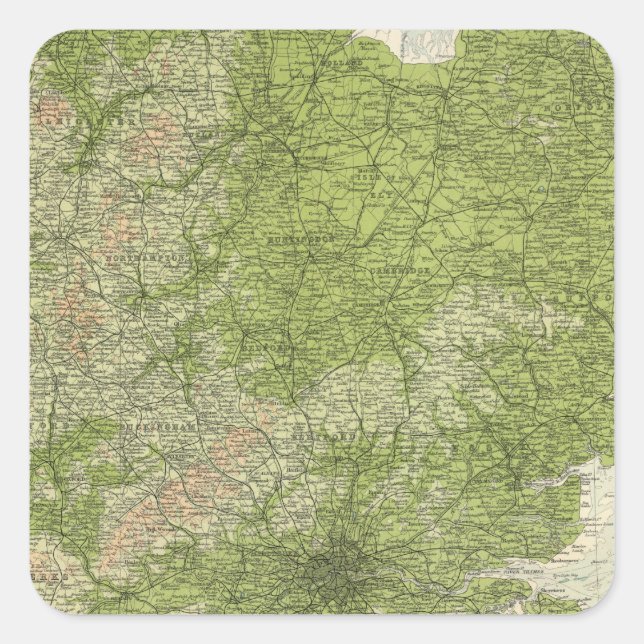 Pegatina Cuadrada Inglaterra y Gales (Anverso)