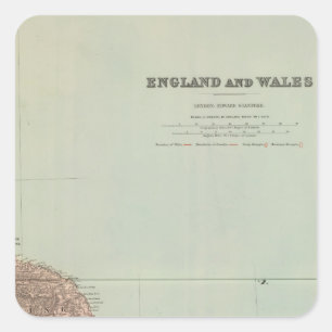 Pegatina Cuadrada Inglaterra y Gales Noreste
