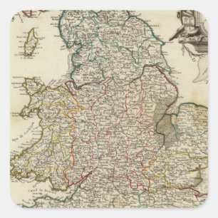 Pegatina Cuadrada Inglaterra y País de Gales 2