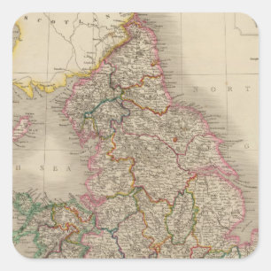 Pegatina Cuadrada Inglaterra y País de Gales 3