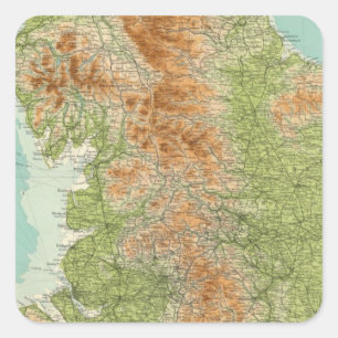 Pegatina Cuadrada Inglaterra y País de Gales, sección septentrional
