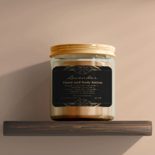 Pegatina Cuadrada Ingredientes de oro y negro de lujo rectangulares