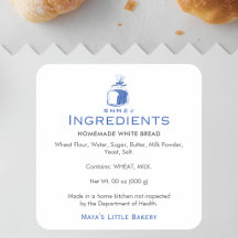 Ingredientes de Pan de Molde Azul Minimalista Prod