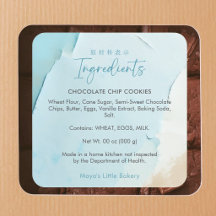 Ingredientes de Panadería Abstracta Océano Azul Pr