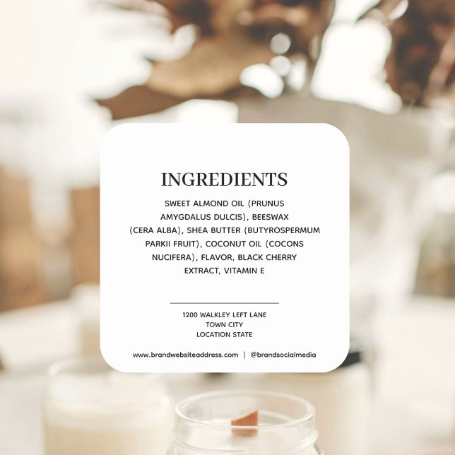 Pegatina Cuadrada Ingredientes de producto (Subido por el creador)