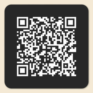 Pegatina Cuadrada Ingrese URL y cree un código QR escaneable Blanc
