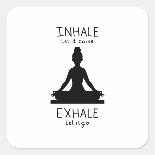 Pegatina Cuadrada Inhale Exhale Yoga (Anverso)