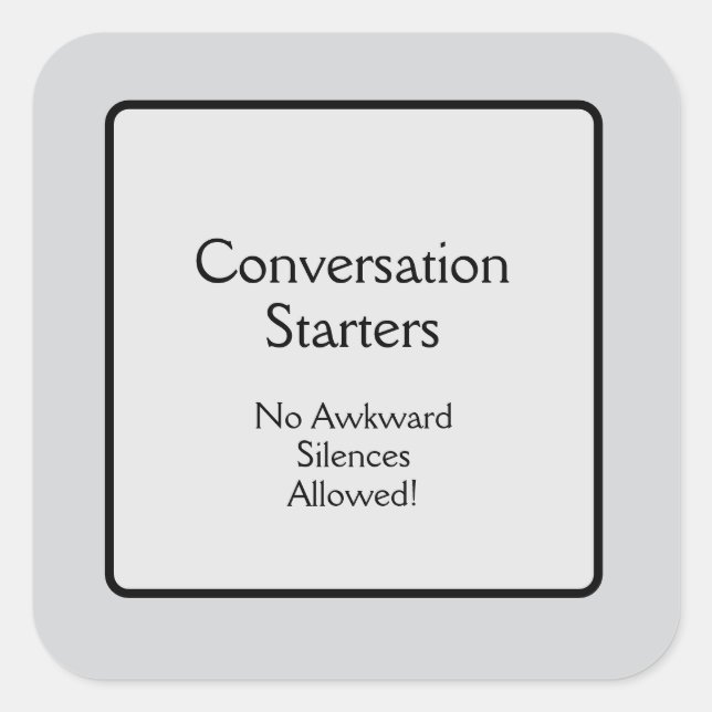 Pegatina Cuadrada Iniciadores de conversación (Anverso)