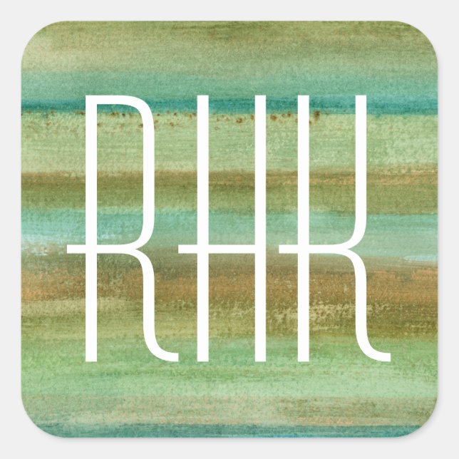 Pegatina Cuadrada Inicial | Campos de la primavera I (Anverso)