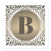 Inicial decorativa monograma blanco