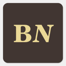 Iniciales de personalizado dorado marrón minimalis