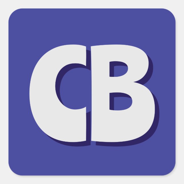 Pegatina Cuadrada Iniciales Minimalistas de monograma moderno profes (Anverso)