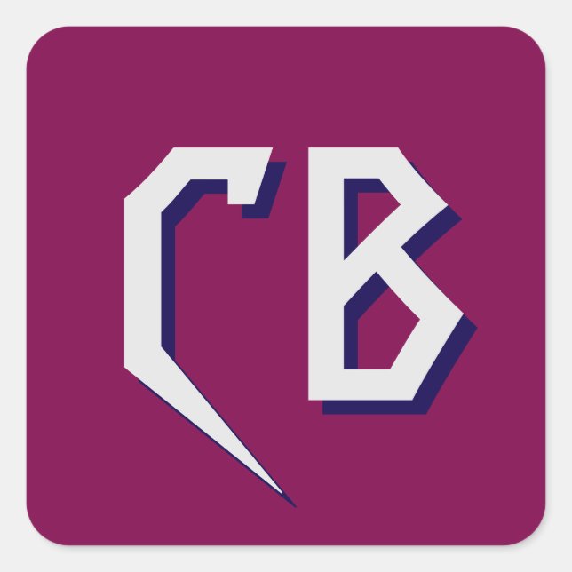 Pegatina Cuadrada Iniciales Minimalistas de monograma moderno profes (Anverso)