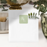 Iniciales Mínimas de Pareja Boda Blanca y Verde