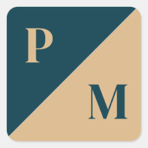 Iniciales personalizados de contraste oro y azul