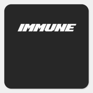 Pegatina Cuadrada Inmune Al Virus Corona