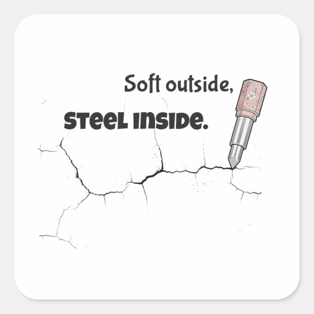 Pegatina Cuadrada Inner Strength Inspirational Quote Sticker (Anverso)
