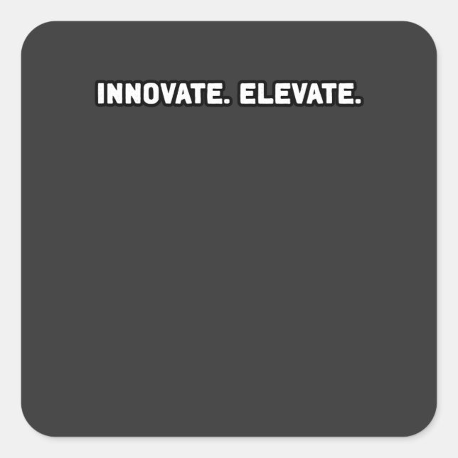 Pegatina Cuadrada Innovar Elevar la mentalidad del crecimiento Progr (Anverso)