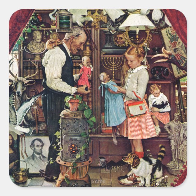 Pegatina Cuadrada Inocencia de abril de 1948 (Anverso)