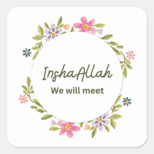 Pegatina Cuadrada InshaAllah Nos Encontraremos Pronto 💔   Urdu Emoc