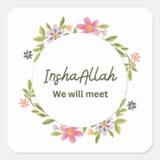 Pegatina Cuadrada InshaAllah Nos Encontraremos Pronto 💔 | Urdu Emoc