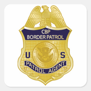 Pegatina Cuadrada Insigne de Patrulla Fronteriza de Estados Unidos I