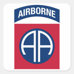 Pegatina Cuadrada Insignia de la 82ª División Aerotransportada Veter