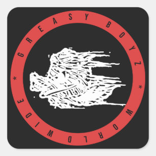 Pegatina Cuadrada Insignia de la placa de Greasy Boyz Worldwide
