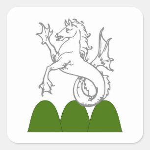 Pegatina Cuadrada Insignia de la población de la montaña SCA