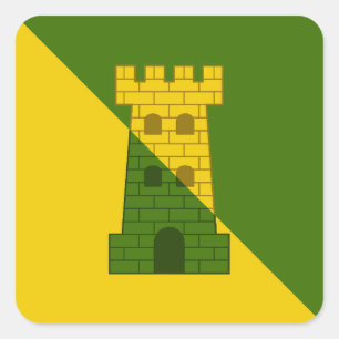 Pegatina Cuadrada Insignia de la población de SCA Fettburg