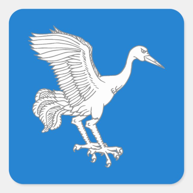 Pegatina Cuadrada Insignia de mantenimiento de poblaciones de senten (Anverso)