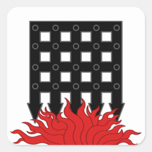 Pegatina Cuadrada Insignia de población de SCA Hellsgate