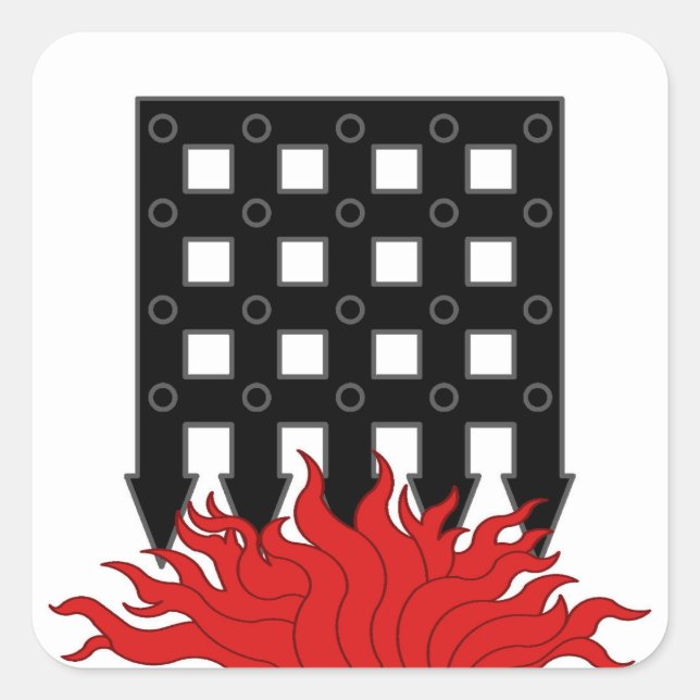 Pegatina Cuadrada Insignia de población de SCA Hellsgate (Anverso)