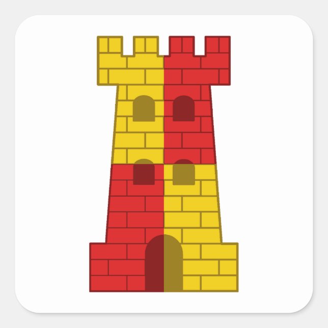 Pegatina Cuadrada Insignia de población de SCA Rokkehealdan (Anverso)