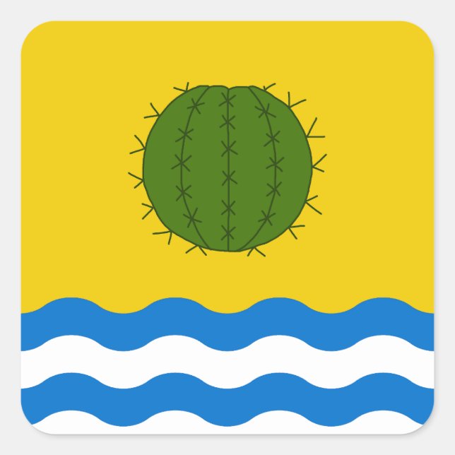 Pegatina Cuadrada Insignia de población de SCA Sandeshend (Anverso)