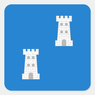 Pegatina Cuadrada Insignia de población de torres de SCA