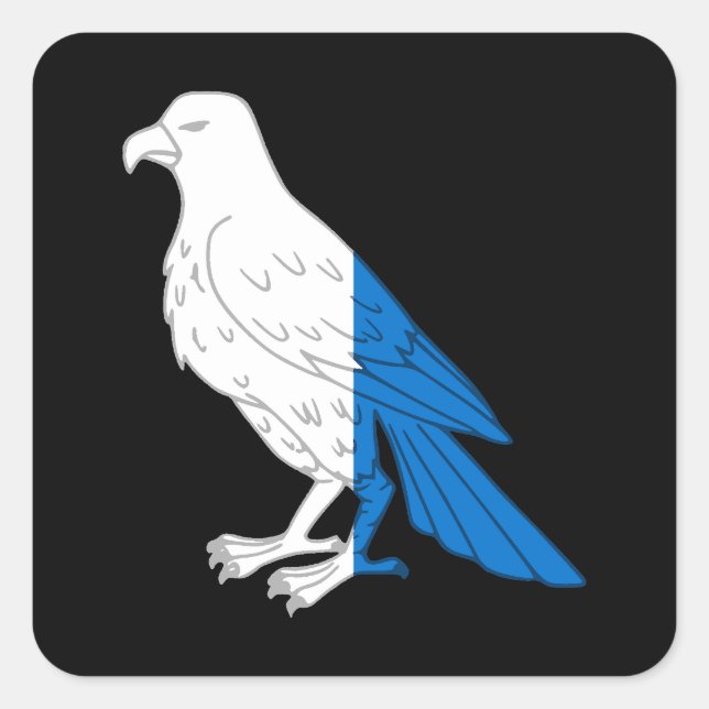 Pegatina Cuadrada Insignia para mantener la población del Halcón de  (Anverso)
