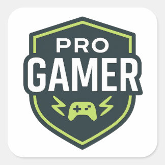 Pegatina Cuadrada Insignia protectora PRO GAMER Shield