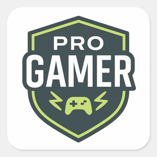 Pegatina Cuadrada Insignia protectora PRO GAMER Shield (Anverso)