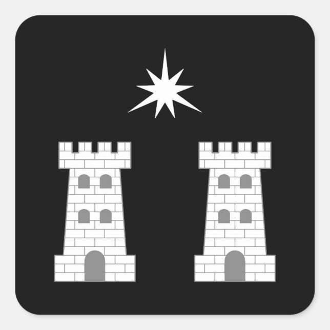 Pegatina Cuadrada Insignia SCA Stargate Populace (Anverso)