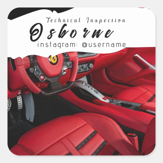 Pegatina Cuadrada Inspección técnica Ajuste de la plaza de reparació (Anverso)