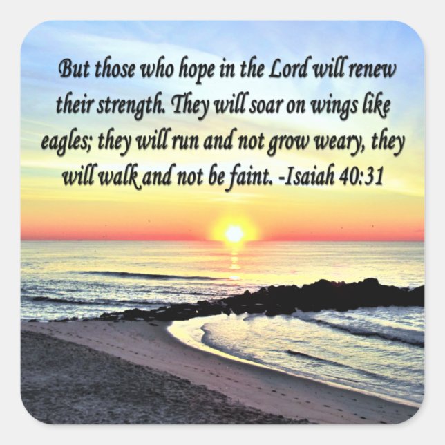 PEGATINA CUADRADA INSPIRACIÓN DE ISAIAH 40:31 (Anverso)