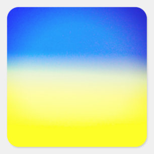 Pegatina Cuadrada Inspiración de Ucrania en la Paz de gradiente azul