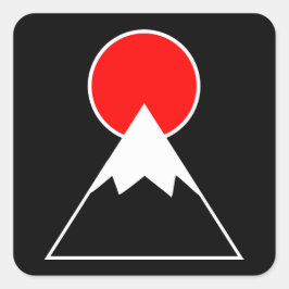 Pegatina Cuadrada Inspiración en el monte Fuji